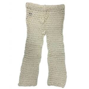 NEW PACO RABANNE girls' crochet pant in beige